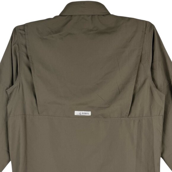 NWOT Habit Men UPF 40+ Button Down Long Sleeve Outdoor Shadow Green Shirt Size S - Picture 4 of 10